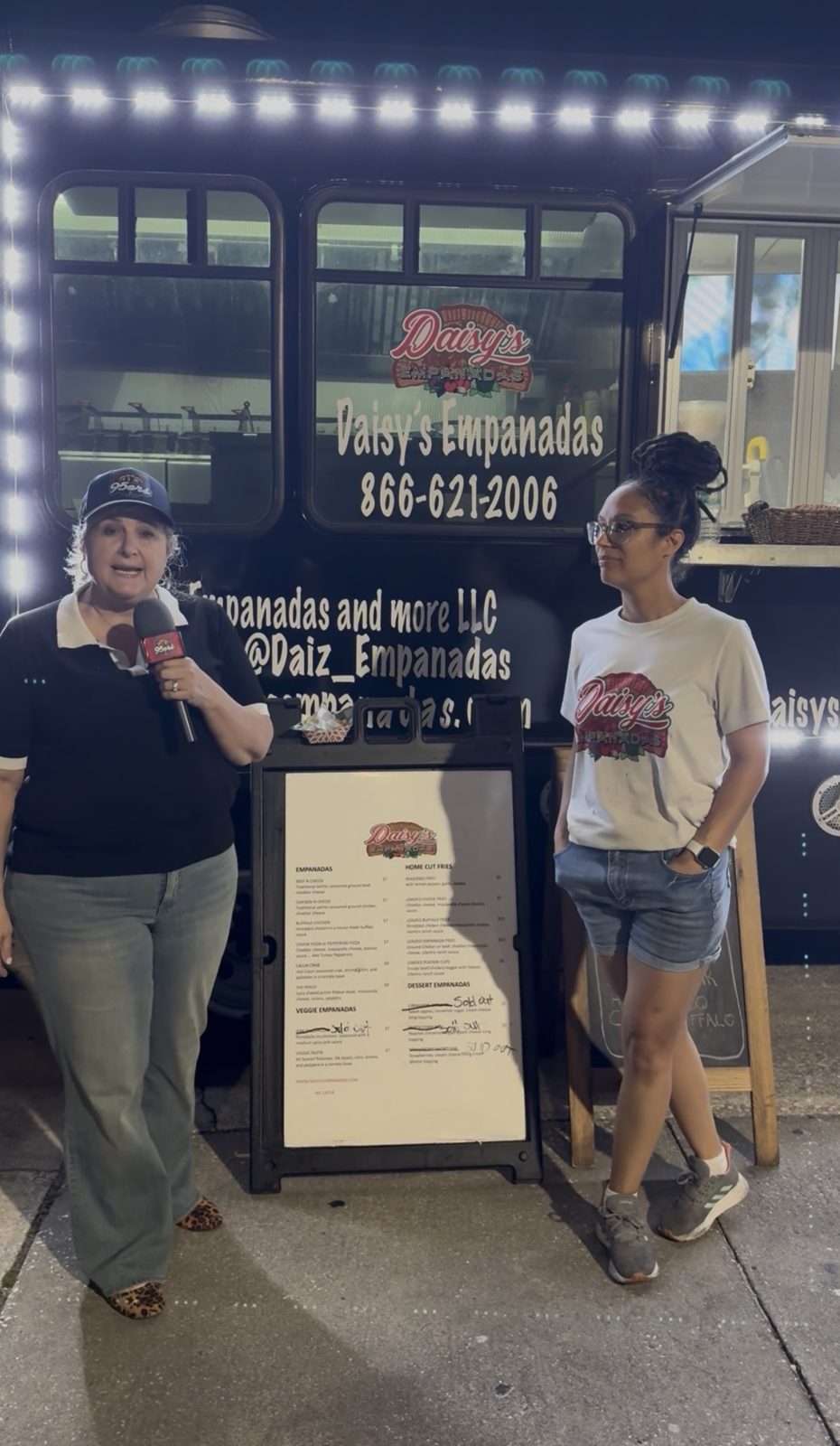 Stevi interviewing the owner of Daisy's Empanadas