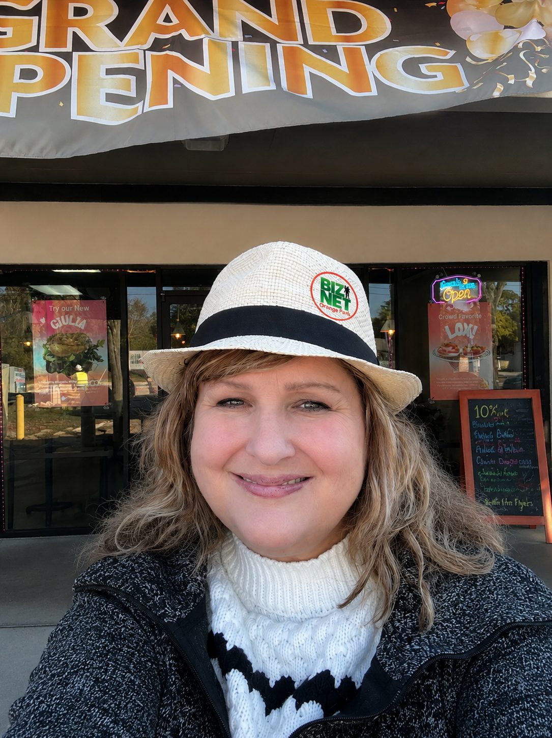 Hat in front of a storefront