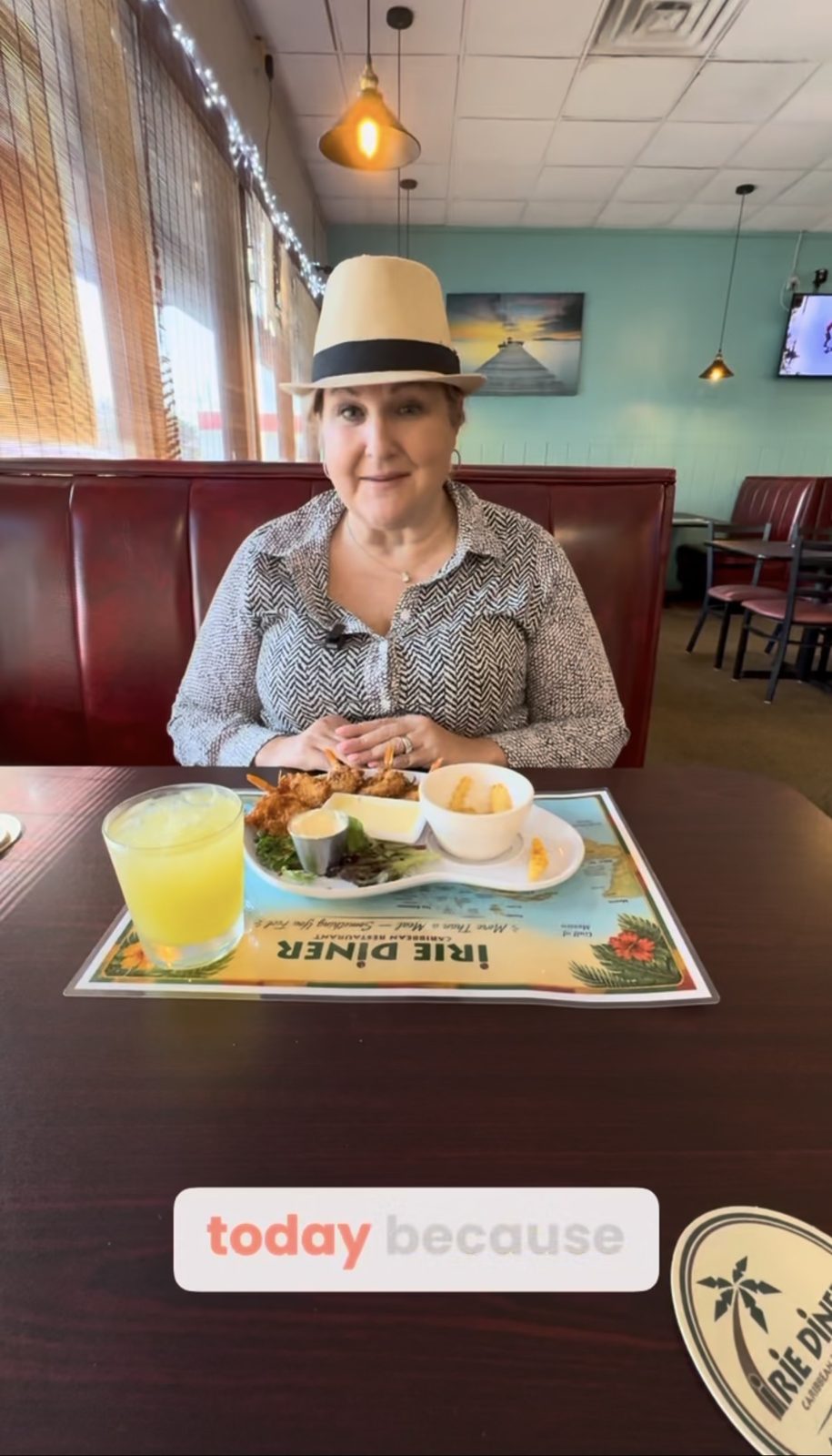 Stevi filming inside Irie Diner, a local restaurant